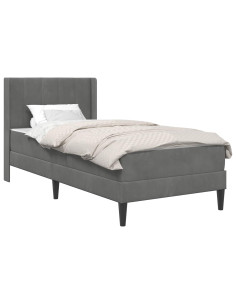 Struttura del letto Grigio scuro 90 x 200 cm Velluto 2