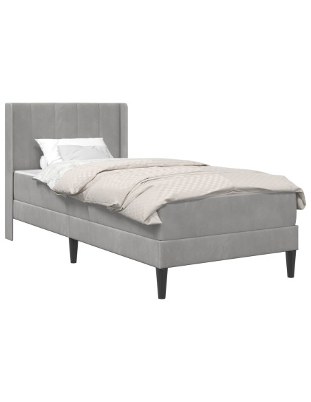 Struttura letto con materasso 2 pcs Grigio chiaro Velluto