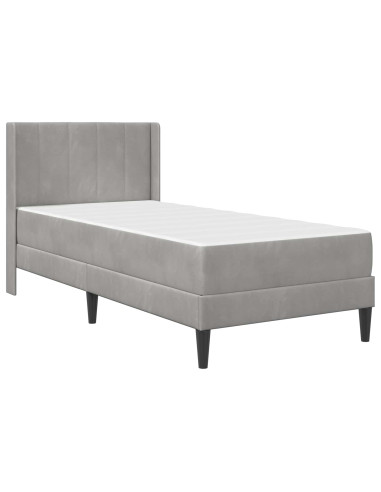 Struttura letto con materasso 2 pcs Grigio chiaro Velluto