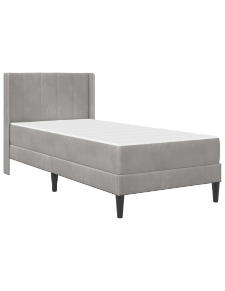 Struttura letto con materasso 2 pcs Grigio chiaro Velluto