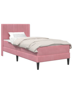 Struttura letto con materasso con testiera 2 pcs Rosa Velluto 2