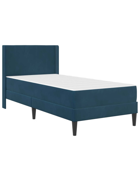 Struttura letto con materasso con testiera 2 pcs Blu Velluto