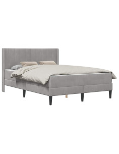 Struttura letto con materasso 2 pcs Grigio chiaro Velluto 2