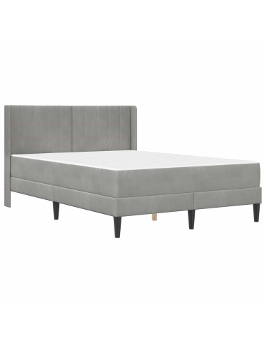 Struttura letto con materasso 2 pcs Grigio chiaro Velluto