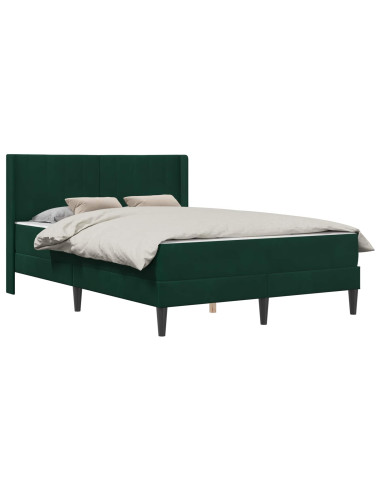 Struttura del letto Verde Scuro 140 x 190 cm Velluto