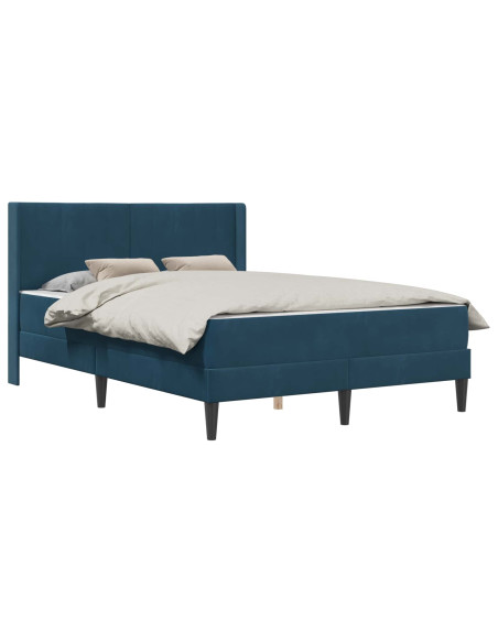 Struttura del letto Blu 140 x 190 cm Velluto