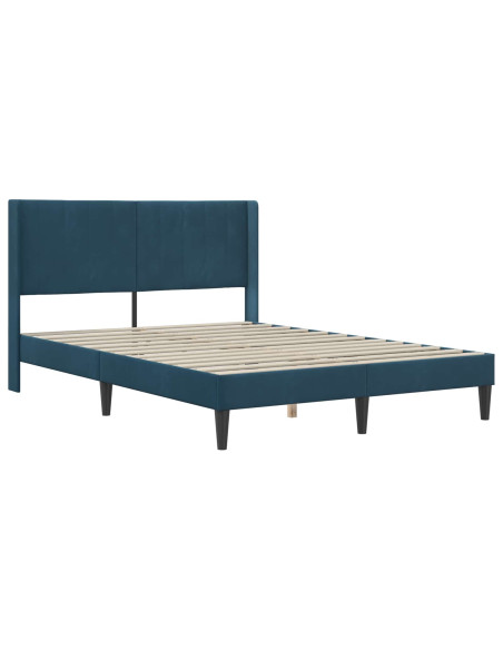 Struttura del letto Blu 140 x 190 cm Velluto