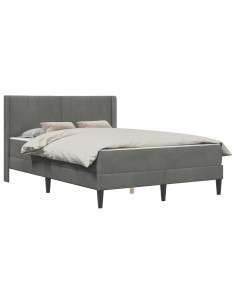 Struttura del letto Grigio scuro 140 x 200 cm Velluto 2