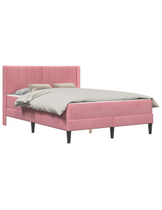 Struttura del letto Rosa 140 x 200 cm Velluto 2