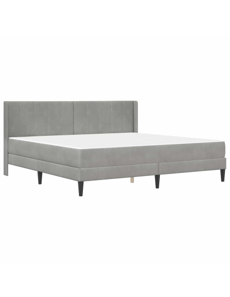 Struttura letto con materasso 2 pcs Grigio chiaro Velluto