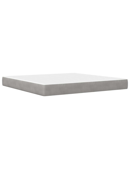 Struttura letto con materasso 2 pcs Grigio chiaro Velluto