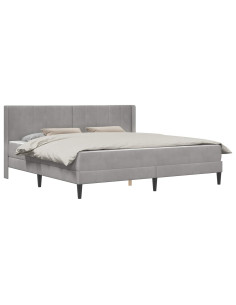 Struttura del letto Grigio chiaro 200 x 200 cm Velluto 2