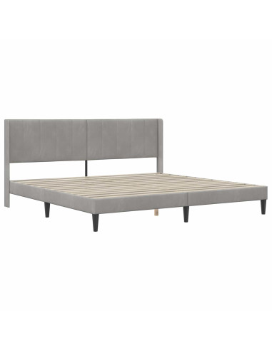 Struttura del letto Grigio chiaro 200 x 200 cm Velluto