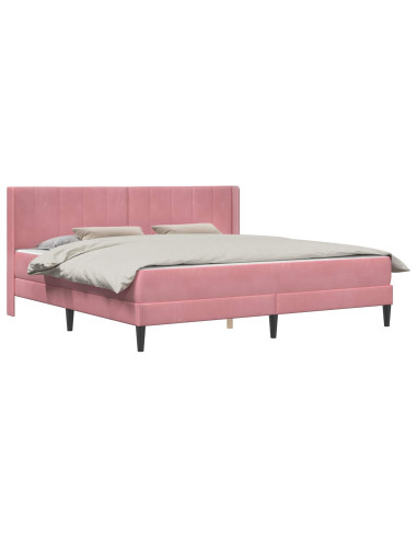 Struttura letto con materasso con testiera 2 pcs Rosa Velluto