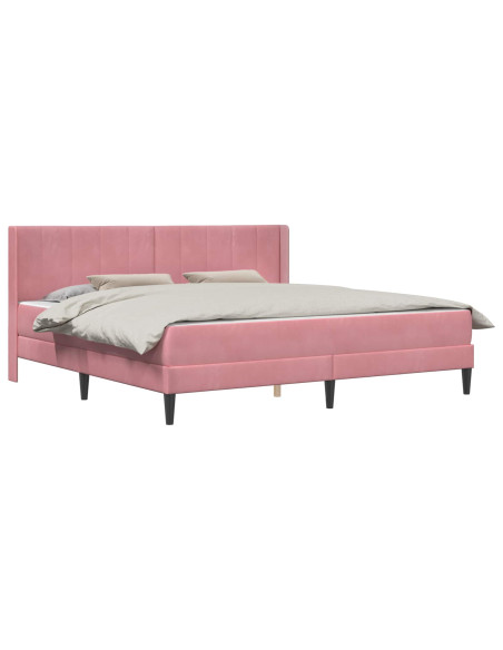 Struttura letto con materasso con testiera 2 pcs Rosa Velluto