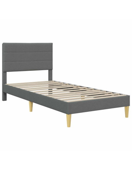 Struttura del letto Grigio scuro 90 x 190 cm Poliestere