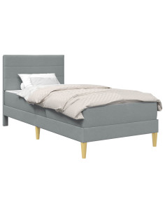 Struttura del letto Grigio chiaro 100 x 200 cm Poliestere 2