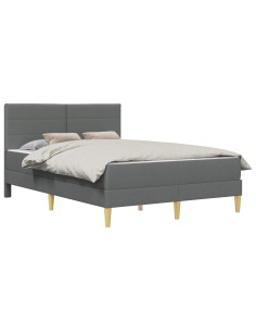 Struttura del letto Grigio scuro 140 x 200 cm Poliestere 2
