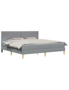 Struttura del letto Grigio chiaro 200 x 200 cm Poliestere 2