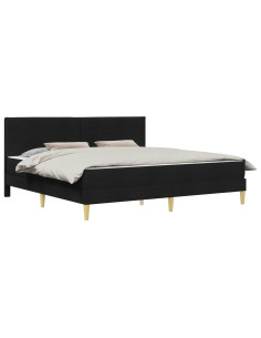 Struttura del letto Nero 200 x 200 cm Poliestere 2