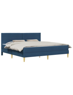 Struttura del letto Blu 200 x 200 cm Poliestere 2