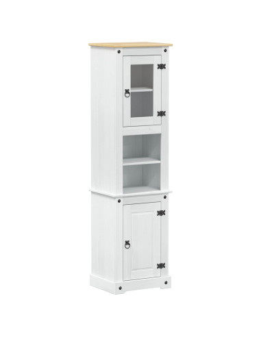 Mobile da Bagno con porta Bianco 50 x 40 x 185 cm Pino massello