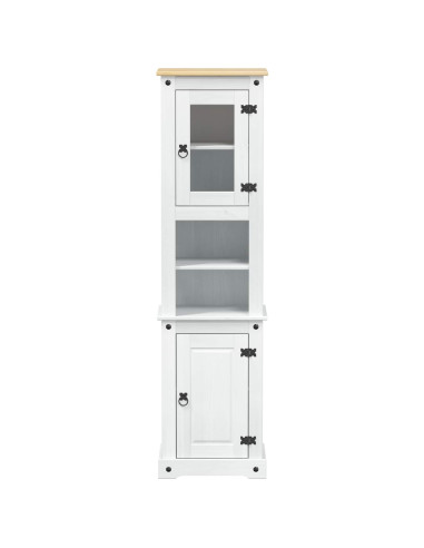 Mobile da Bagno con porta Bianco 50 x 40 x 185 cm Pino massello