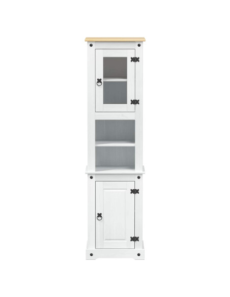 Mobile da Bagno con porta Bianco 50 x 40 x 185 cm Pino massello