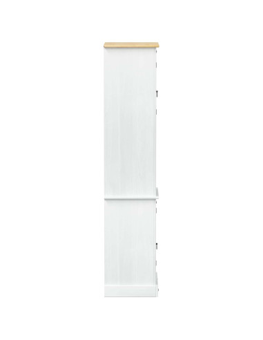 Mobile da Bagno con porta Bianco 50 x 40 x 185 cm Pino massello
