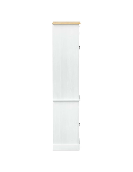 Mobile da Bagno con porta Bianco 50 x 40 x 185 cm Pino massello