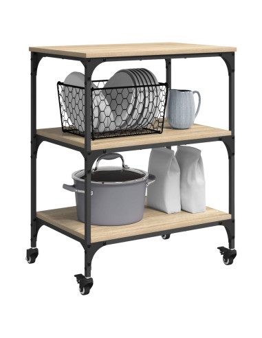 Carrello da Cucina Rovere Sonoma 60 x 41 x 76 cm