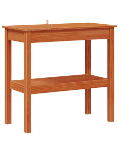 Tavolo consolle con lo scaffale Marrone Cera 80 x 40 x 75 cm 2