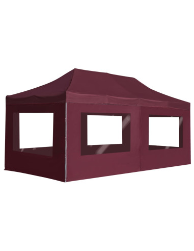 Gazebo Professionale Pieghevole Alluminio con Pareti 6x3m Vino