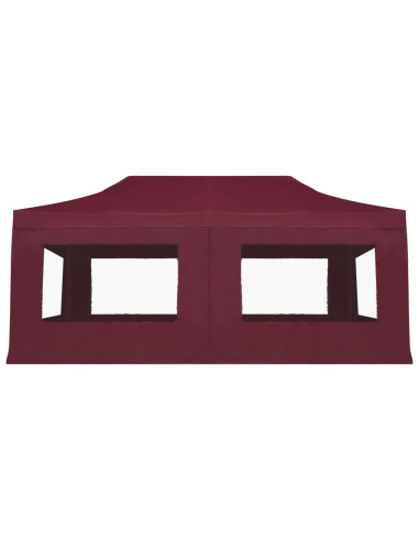 Gazebo Professionale Pieghevole Alluminio con Pareti 6x3m Vino