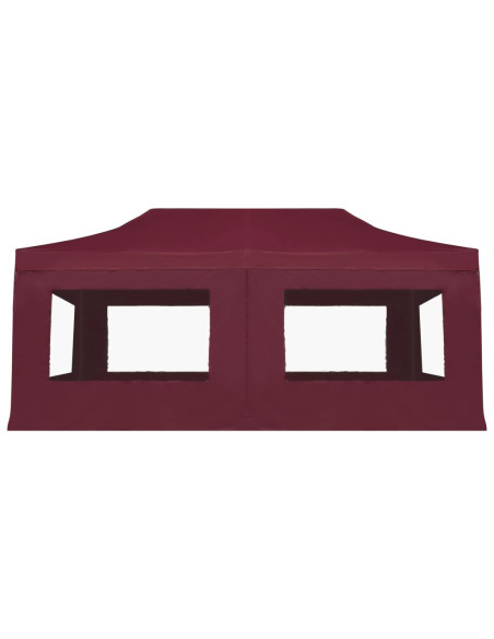 Gazebo Professionale Pieghevole Alluminio con Pareti 6x3m Vino
