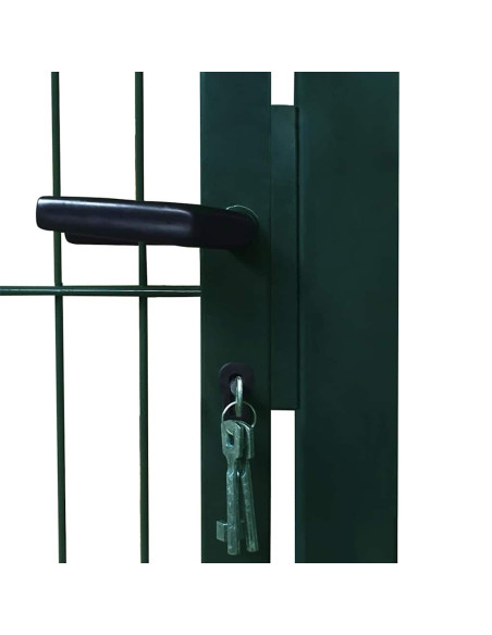 Cancello per Recinzione in Acciaio 100x200 cm Verde