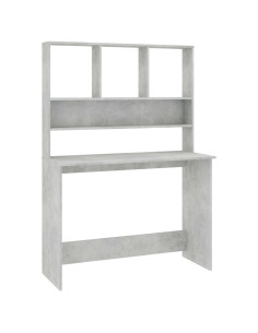 Scrivania Mensole Grigio Cemento 110x45x157cm Legno Multistrato 2