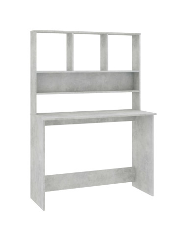 Scrivania Mensole Grigio Cemento 110x45x157cm Legno Multistrato