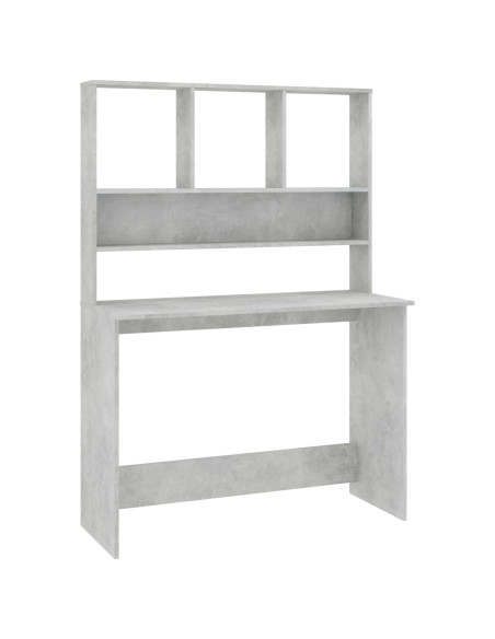Scrivania Mensole Grigio Cemento 110x45x157cm Legno Multistrato