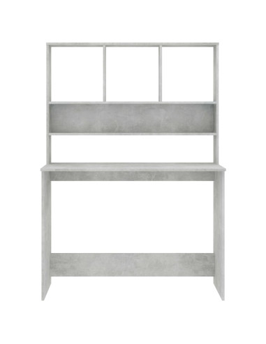 Scrivania Mensole Grigio Cemento 110x45x157cm Legno Multistrato