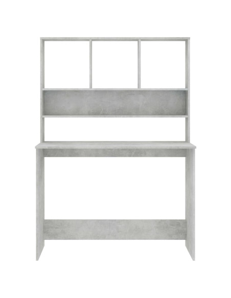 Scrivania Mensole Grigio Cemento 110x45x157cm Legno Multistrato
