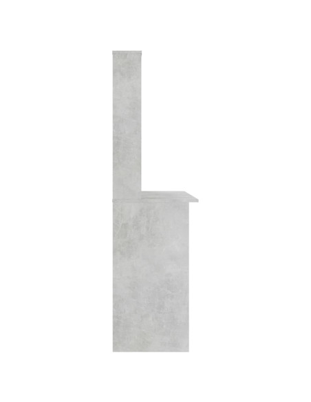 Scrivania Mensole Grigio Cemento 110x45x157cm Legno Multistrato