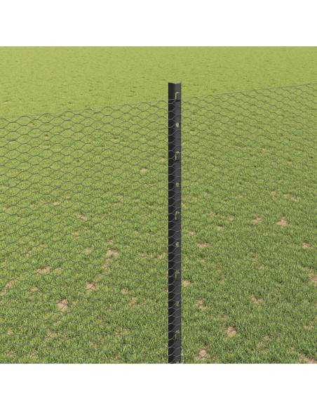 Recinzione con Posto Grigio 1,5 x 10 m Acciaio e PVC