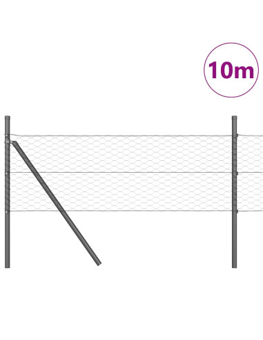 Palo della recinzione Grigio 10 x 0,8 m (rete 36 mm)