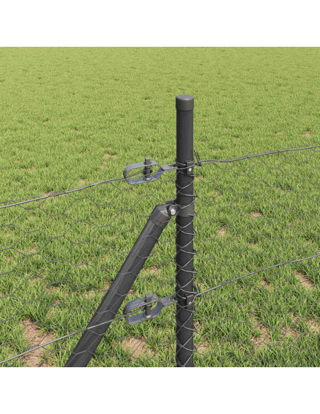 Palo della recinzione Grigio 10 x 0,8 m (rete 36 mm)