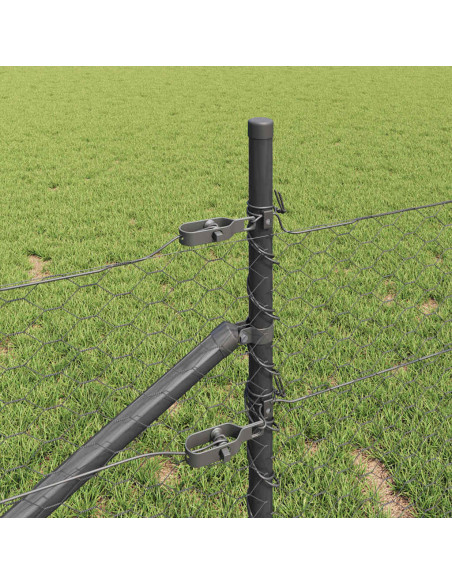 Palo della recinzione Grigio 10 x 0,8 m (rete 36 mm)