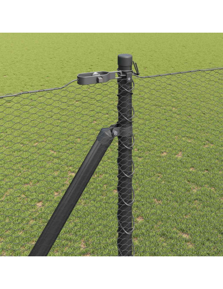 Palo della recinzione Grigio 10 x 1,5 m (rete da 13 mm)