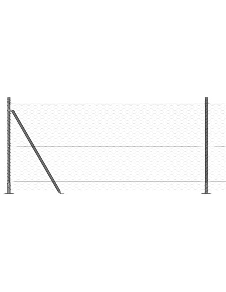 Palo della recinzione Grigio 10 x 0,8 m (rete 36 mm)