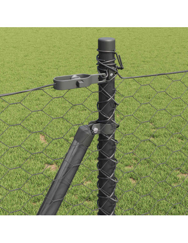 Palo della recinzione Grigio 10 x 0,8 m (rete 36 mm)