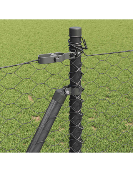 Palo della recinzione Grigio 10 x 0,8 m (rete 36 mm)